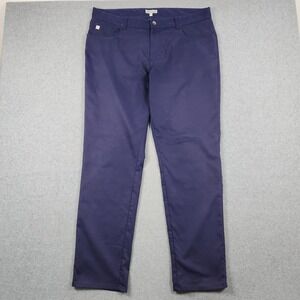 Peter Millar EB66 Pants Mens 38x32 Blue Performance Golf Activewear Chino